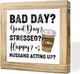 Funny Coffee Quotes Sign Funny Cafe Decor Sign Rustic Coffees Bar Signs Handmade Rustic Wall Art Farmhouse Cafe Wooden Decoration Coffee Lover Gift For Kitchen Bar Office Decor 5.9x5.9 Inch