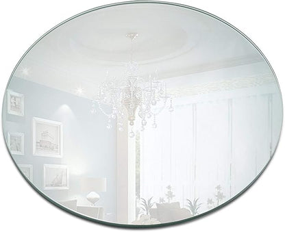 8 Inch Round Mirror Plate, Set of 12-1.5mm Thick Glass Plate Mirror Tiles w/Smooth Edges - Perfect Candle Wedding Centerpiece Table Decorations, Home Accent Wall Decor, & More - PARNOO