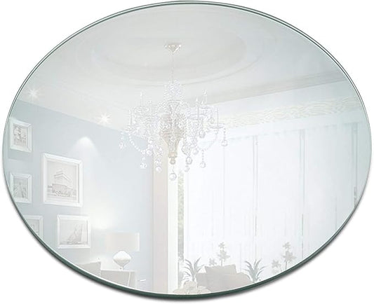 8 Inch Round Mirror Plate, Set of 12-1.5mm Thick Glass Plate Mirror Tiles w/Smooth Edges - Perfect Candle Wedding Centerpiece Table Decorations, Home Accent Wall Decor, & More - PARNOO