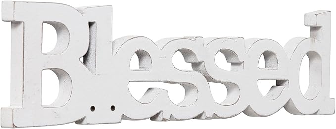 Farmhouse Wood Blessed Sign for Table 15