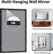 Koonmi Black Framed Bathroom Mirror - Shatterproof 30