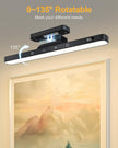 WILLED 5W Picture Lights, 3 Colors Rechargeable Battery Operated Picture Frame Lights, Poster Lights with Remote, Dimmable & Timer, Gallery Light, Art Display Lighting for Paintings Wireless, Black
