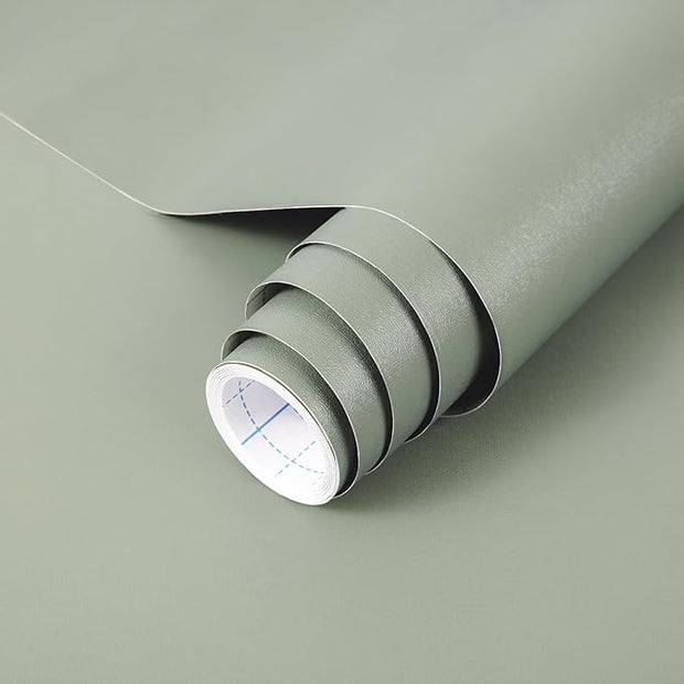 practicalWs Sage Green Wallpaper Stick and Peel Green Contact Paper 17.7'' x 118.1'' Removable Wallpaper Self-Adhesive Vinyl Solid Wall Paper for Bedroom Kitchen Cabinets