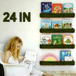 1PC Plush Bookshelf for Kids, Soft Hanging Book Display Shelf for Nursery Wall, Easy Mount Floating Bookshelf Display Organizer, Unique (Green)