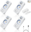 LED Motion Sensor Puck Lights, Rechargeable Cabinet Lights, Stick on Wireless LED Night Light for Closet, Drawer, Shelf, Under Cabinet, Warm White 4Pack, USB Charging Cord Included