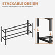STORAGE MANIAC Long Expandable Shoe Rack, 6 Pairs Metal Wide Stackable Shoe Rack, Adjustable Shoes Shelf, Freestanding Shoes Organizer for Closet, Entryway, Hallway, Garage, Front Door, 1 Tier