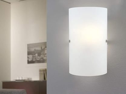 EGLO Troy 1-Light Wall Sconce Bathroom Modern Dimmable LED Mirror Vanity Light Fixture, Milk Clear