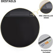 30 Inch Round Bathroom Mirror - Wall Mounted Circle Mirror with Metal Frame, Modern Mirror Suitable for Bathroom, Vanity, Entryway, Living Room, Wall Decor,Gold