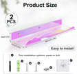Iridescent Rainbow Acrylic Floating Shelves,15in Kids Wall Mounted Nursery Bookshelves, Display Ledge for Books Toys Cosmetic, Bathroom Bedroom Living Room Wall Decor and Storage, 2 Pack