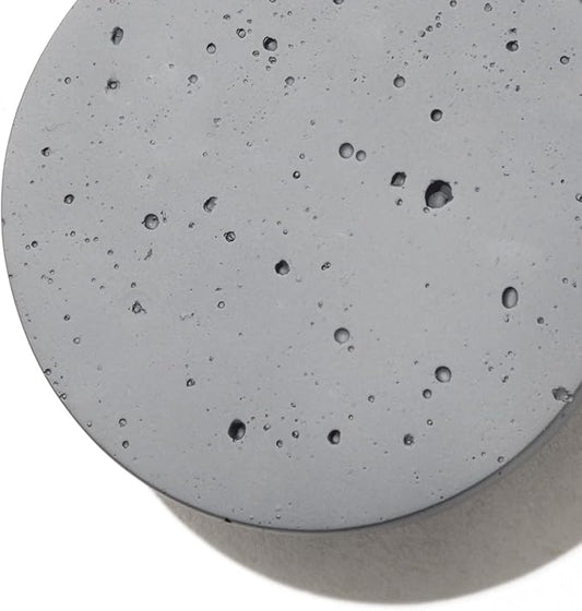DUHU Led Wall Sconce Round,Grey Cement Wall Lamp Hardwired,Minimalist Wall Mount Light with Sleek Finish Design,Modern Indoor Sconces Lighting for Bedroom,Living Room,Hallway,12w 3000k,Warm White