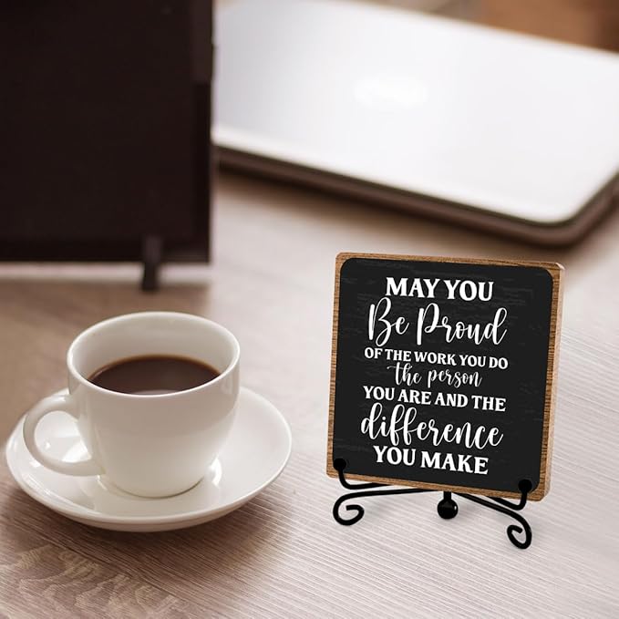 Inspirational Office Sign, Coworker Appreciation Gifts, Going Away Gifts for Women Men, Office Table Desk Cubicles Accessories Decorations, May You Be Proud of The Work You Do Plaque