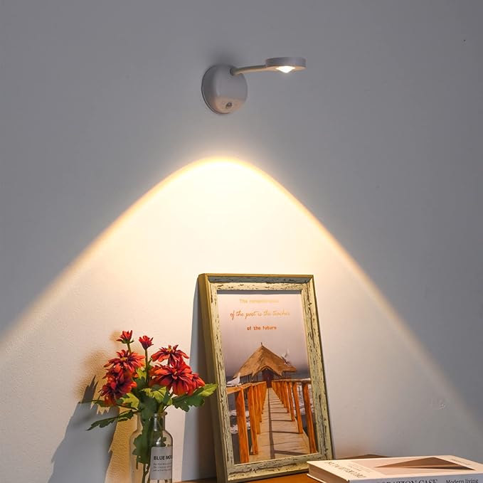 Wireless Picture Light Battery Operated Set of 2, Painting Light with Motion Sensor and Remote Control, Stepless Dimming Art Display Light for Picture Frame
