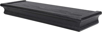 HIGH & MIGHTY 515605 Decorative 18" Floating Shelf Holds up to 15lbs, Easy Tool-Free Dry Wall Installation, Beveled, Retail Packaging, Black