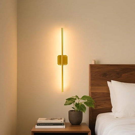 1 Pack Battery Operated Wall Sconce Detachable 360°Rotate, Wireless Wall Lamp 3000-6500K Dimmable, 10000mAh Rechargeable Wall Light for Bedroom, Living Room，28.3" Gold
