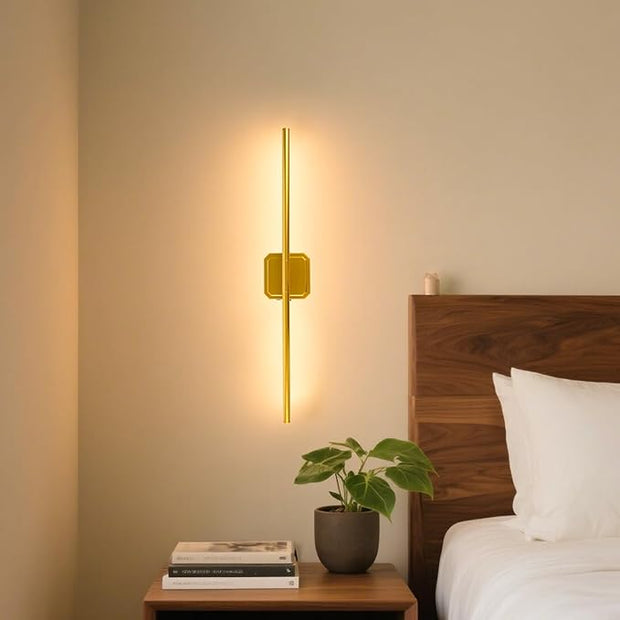 1 Pack Battery Operated Wall Sconce Detachable 360°Rotate, Wireless Wall Lamp 3000-6500K Dimmable, 10000mAh Rechargeable Wall Light for Bedroom, Living Room，28.3" Gold