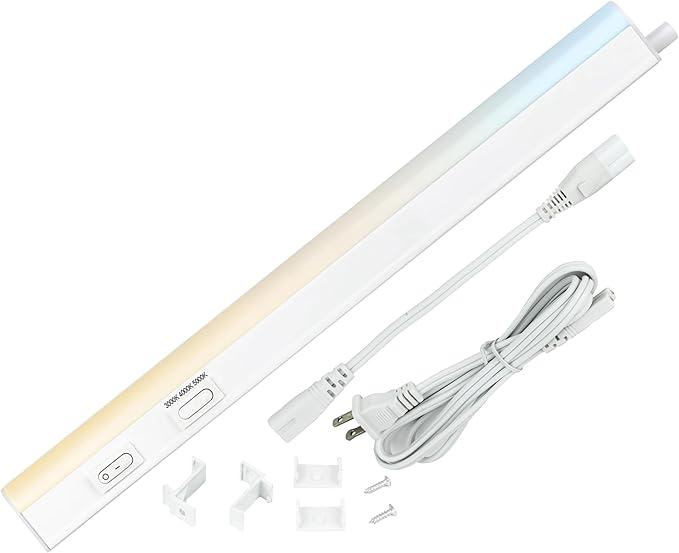Sunlite LED Under Cabinet Lighting Plug in 12 Inch Linkable Under Counter Lights for Kitchen 16 Watts, 120 Volts, 1600 Lumens, Adjustable 3 CCT 3000K-5000K, 50,000 Hour Lifespan, ETL Listed LED Light
