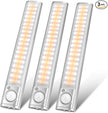 goodland Under Cabinet Lighting 80 LED Closet Light, Motion Sensor Lights Indoor USB Rechargeable Dimmable Stick-on Night Light Bar for Kitchen, Wardrobe, Garage, Stairs, Bedroom (3 Packs)