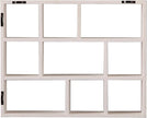 SOFE Small White Shadow Box with Shelves, Wall Shelving Unit 9-Compartments, Freestanding or Wall Mounted Curio Cabinet, Knick Knack Display Shelf, Wood Floating Cube Shelves for Walls, Collectibles