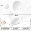 White Wall Mirror Set, 4 Pack Wall Mounted Circle Metal Mirror Round Decorative Modern Mirrors for Living Room Bedroom Entryway Decor 20x40 Inch