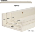 Giftgarden 36 Inch Floating Wall Shelves Creamy White Beige Wood-Grain, Large Picture Ledge Long Wooden Shelfs for Bedroom Living Room Kitchen Bathroom Nursery Office, Set of 3 Different Sizes