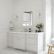 Wall Mount Mirror for Bathroom, Brushed Silver Metal Framed Rounded Corner Rectangular Vanity Mirror (18