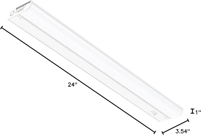 GETINLIGHT Inlight 24-inch Hardwired Only LED Under Cabinet Lighting, Daylight White(5000k), Dimmable, Matte White Finished, ETL Listed, IN-0201-13-WH-50
