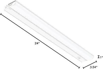 GETINLIGHT Inlight 24-inch Hardwired Only LED Under Cabinet Lighting, Soft White(3000K), Dimmable, Matte White Finished, ETL Listed, IN-0201-13-WH