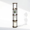 Furinno Turn-N-Tube Storage Shelves, 5-Tier Book Shelf, Corner Shelf, Toolless Open Shelves, for Organization and Storage, Living Room, Home Office, Hallway, Bedroom, Walnut