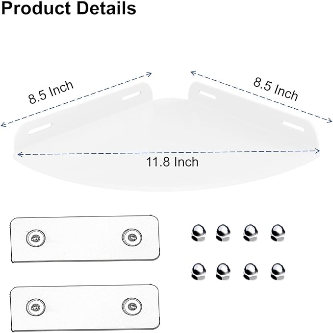 Corner Shelves wall Mounted Home Decor Floating Shelves (White)