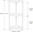 Orimade Rustproof 3 Tier Floor Standing Corner Shower Caddy Organizer, Plastic Metal Splicing Floor Corner Shelf Rack Stands for Bathroom, White
