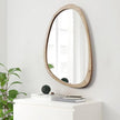 sawsile Irregular Wall Mirror for Bathroom,Wood Asymmetrical Rustic 24x36 inch Farmhouse Vanity Unique Nature Decorative Large Mirror for Entryway,Bedroom,Living Room,Washroom