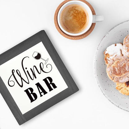 Wine Bar Signs, Box Sign Wood Desk Sign Decors, Wine Bar Decor Set, Decorative Wooden Table Top Decoration, Farmhouse Home Decor for Shelf, Country Style Home Bar Decoration, Coffee Signs B