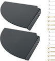Cosmos 2 Pcs Acrylic Wall Mount Floating Corner Shelves Quarter Round Shower Shelf Hanging Corner Shelves Wall Storage Display Organizer for Bathroom Kitchen Bedroom Living Room (Solid Black)
