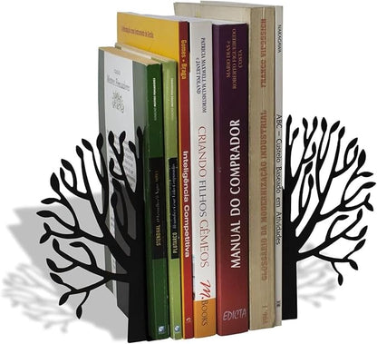 Trees Theme Book Holder Organizer – Steel, Black, Nature Inspired Design – Books in Style, Perfect for Home Decor, Great Gift for Book Lovers – Urban Forest Collection – Geguton