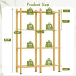 Book Shelf, 4 Tier Bamboo Bookshelf, Tall Bookcase with 8 Open Display Shelves Storage Organizer, Adjustable Bookshelves Standing Shelf Units for Bedroom, Living Room, Bathroom, Home Office