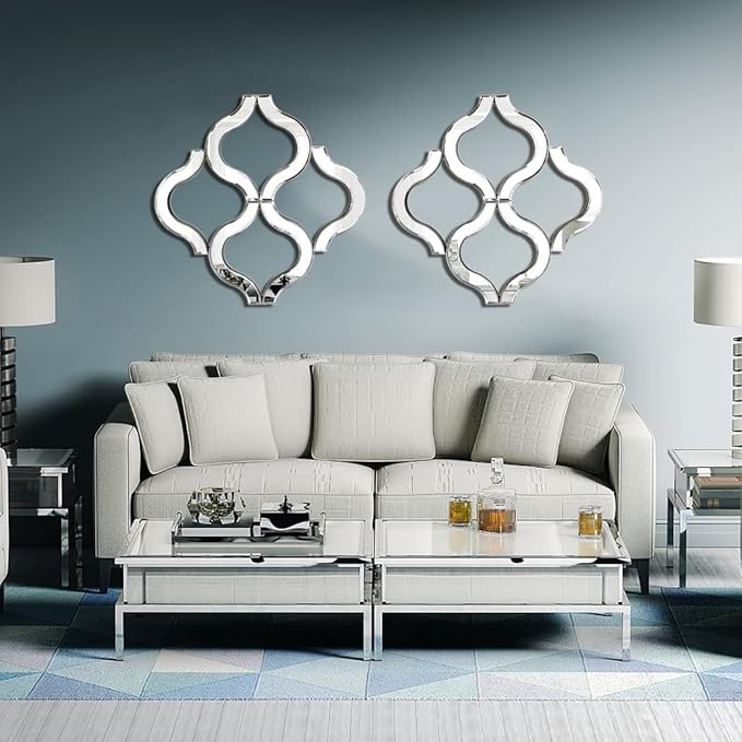 DMDFIRST Arc-Shaped Decorative Wall Mirror Silver 20