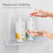 Sotfamily Plastic Shower Caddy Corner (for 90° Only), 4 Pack Adhesive Corner Shower Shelves for Bathroom Organizers and Storage, Crystal
