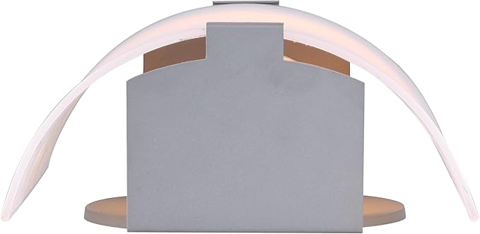 Modern 1-Light Wall Sconce, Grey with Flat Opal Glass, 7 Inch, Ambient Accent Lighting, Floating Wall Mounted Light for Hallway, Bathroom, Dining Room, Bedroom, Easy Install, 60W Type A Compatible
