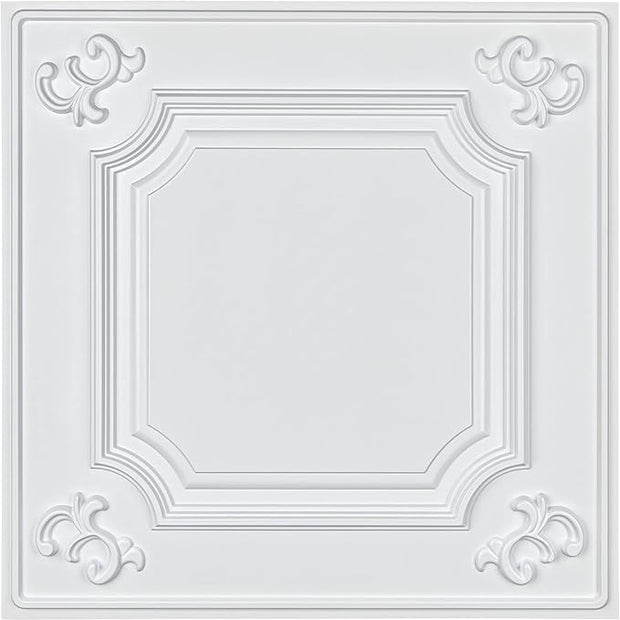 Art3d Drop Ceiling Tiles 24x24 in White (12-Pack, 48 Sq.ft), Wainscoting Panels Glue Up 2x2