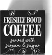Funny Halloween Coffee Wooden Sign Spooky Boo Coffee Lover Decorations for Bar Home Kitchen Shelf
