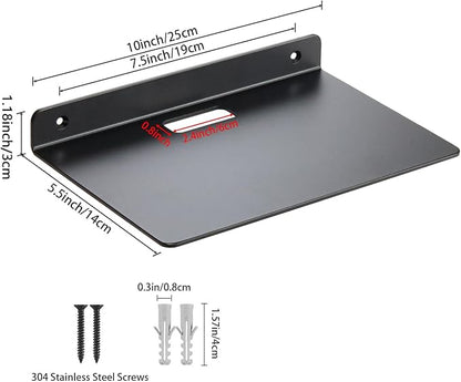 Small Wall Shelf,3.0mm Aluminum Alloy Small Floating Shelf,for Bathroom, Bedroom, Living Room, Kitchen,Office(10 inch Floating Shelf)