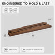 Homeforia Classic Walnut 60 inch Floating Shelf, High End Solid Real Wood Small 60inch Floating Shelves for Wall Mounted, 60in Floating Shelves, Heavy Duty Bracket, 60 X 6.5 X 1.75 inches, Set of 3