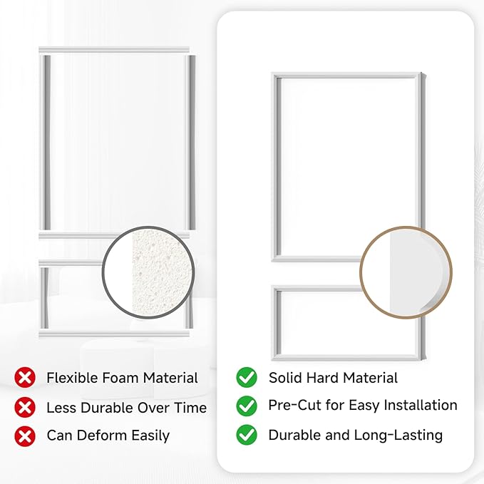 TONGMO 6-Frame Premade Accent Wall Molding Kit, Ready-to-Assemble Wainscoting Panels, Pre-Cut Chair Rail Moulding Trim for Home Décor (6-Frame Style 2)