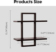 PHOENANCEE Floating Shelves for Wall,Display Hanging Shelf Set of 2,Modern Decorative Plants Shelves,Wood Home Decor Storage Chic for Living Room Bedroom Bathroom Office,Oak Frame,2-Tier (Walnut