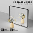 Black Bathroom Mirror 38X38 Inch, Black Metal Framed Mirror for Wall, Rounded Rectangle Matte Bathroom Vanity Mirror with Tempered Glass, Anti-Rust, Horizontal/Vertical