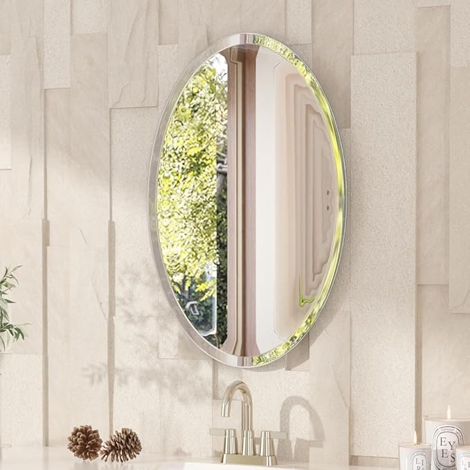 VocalStar Frameless Oval Mirror, 18