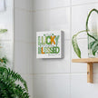 Not Lucky Simply Blessed Funny St Patricks Day Shamrock Decor Desk Decor Wooden Box Sign St Patricks Day Decorations Irish Blessing Wood Block Plaque Box Sign for Home Decoration