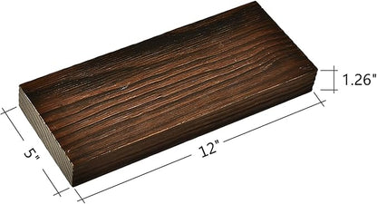 WELLAND Bradley 5" Deep Narrow Floating Shelves Set of 2 Handmade Wood Wall Shelves Rustic Shelves Wall-Mounted (Brown, 12 inch)