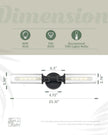 Ken & Ricky Modern Bathroom Sconces Set of 2, Matte Black Bathroom Wall Sconces,24-Inch Wall Sconce Light Fixtures for Bathroom Living Room Bedroom