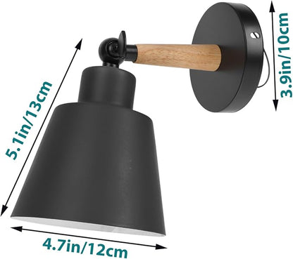 Garneck Chic Modern Wall Light Indoor Wall Lamp Simple Sconce for Bedroom Corridor Living Room Easy to Install Black Nordic Style Decorative Fixture